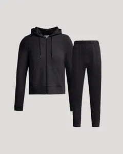 True Classic Womens Crop Zip Hoodie & Relaxed Jogger 2-Pack Ultra Soft Modal Cotton Fleece Blend Lightweight Warmth Easy Stretch