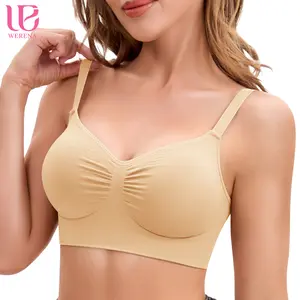 Werena Wireless Bras for Women Comfortable Sports Bra No Underwire & Sewn in Padded Bralettes Full Coverage Lined Bra with High Support Breathable Strap
