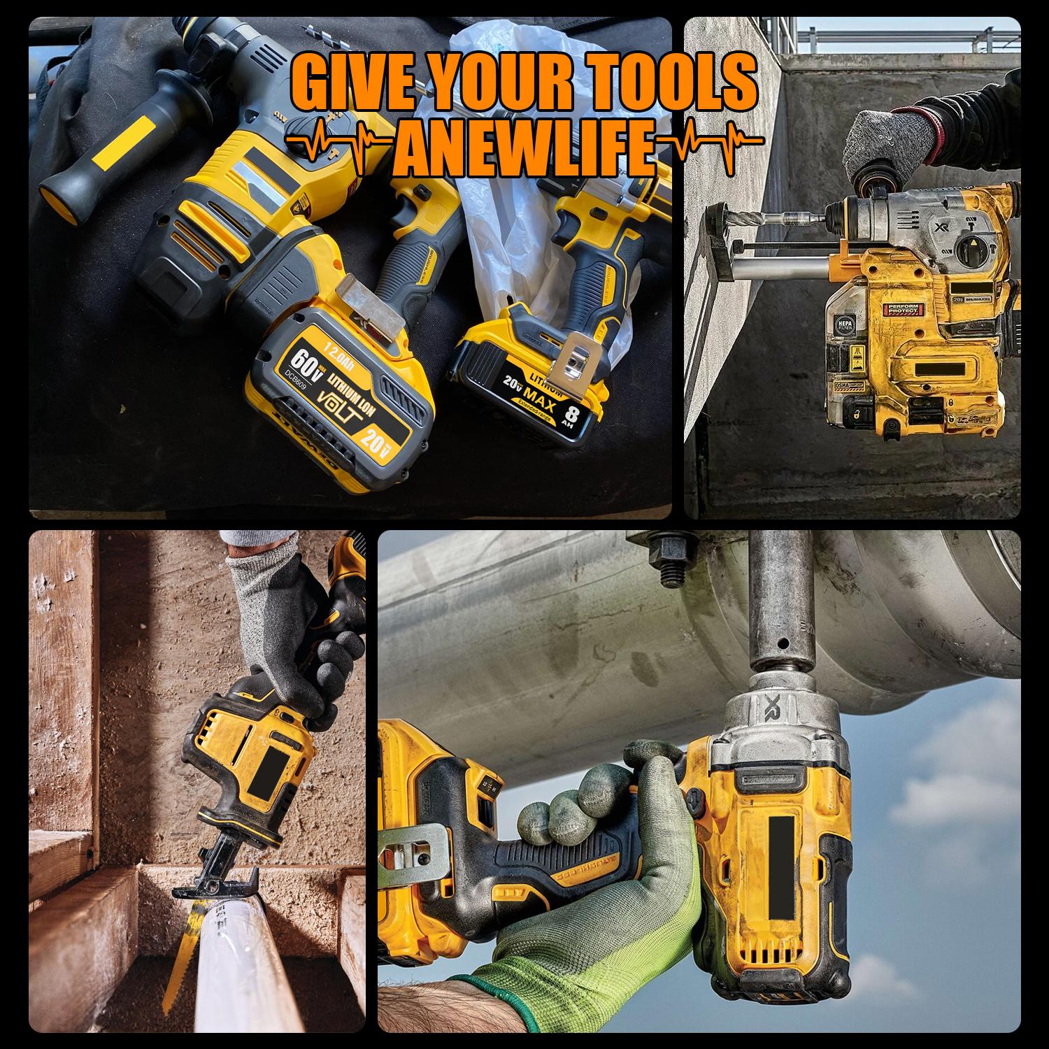 High Capacity 12Ah Replacement for Dewalt 20V 60V Max Battery 1/2/4 Pack, Compatible with DCB606 DCB609 DCB612, Compatible with DeWalt 20V 60V Cordless Power Tools