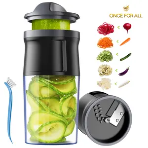 【ONCE FOR ALL】Multifunctional Vegetable Slicer & Shredder veggiesnacks,Adjustable Modes, Easy to Disassemble and Clean. Multi-Functional Rotary Cheese Vegetable Cutter Set
