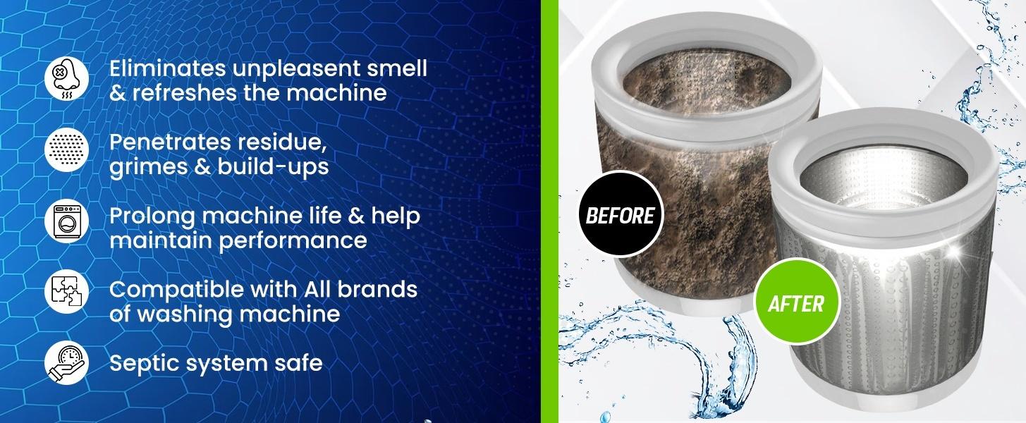 True Fresh Washing Machine Cleaner Tablets, 15 Solid Deep Cleaning Tablets, Cleans All Washers Machines Including HE Front Loader Top Loader True Fresh Washing Machine Cleaner Tablets, 15 Solid Deep Cleaning Tablets, Cleans All Washers Machines Including HE Front Loader Top Loader