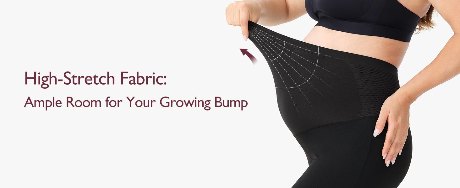 Momcozy Maternity Yoga Pants,MA003 Maternity Flare Leggings Over The Belly, Pregnancy Leggings Buttery Soft Triple Wrap Force