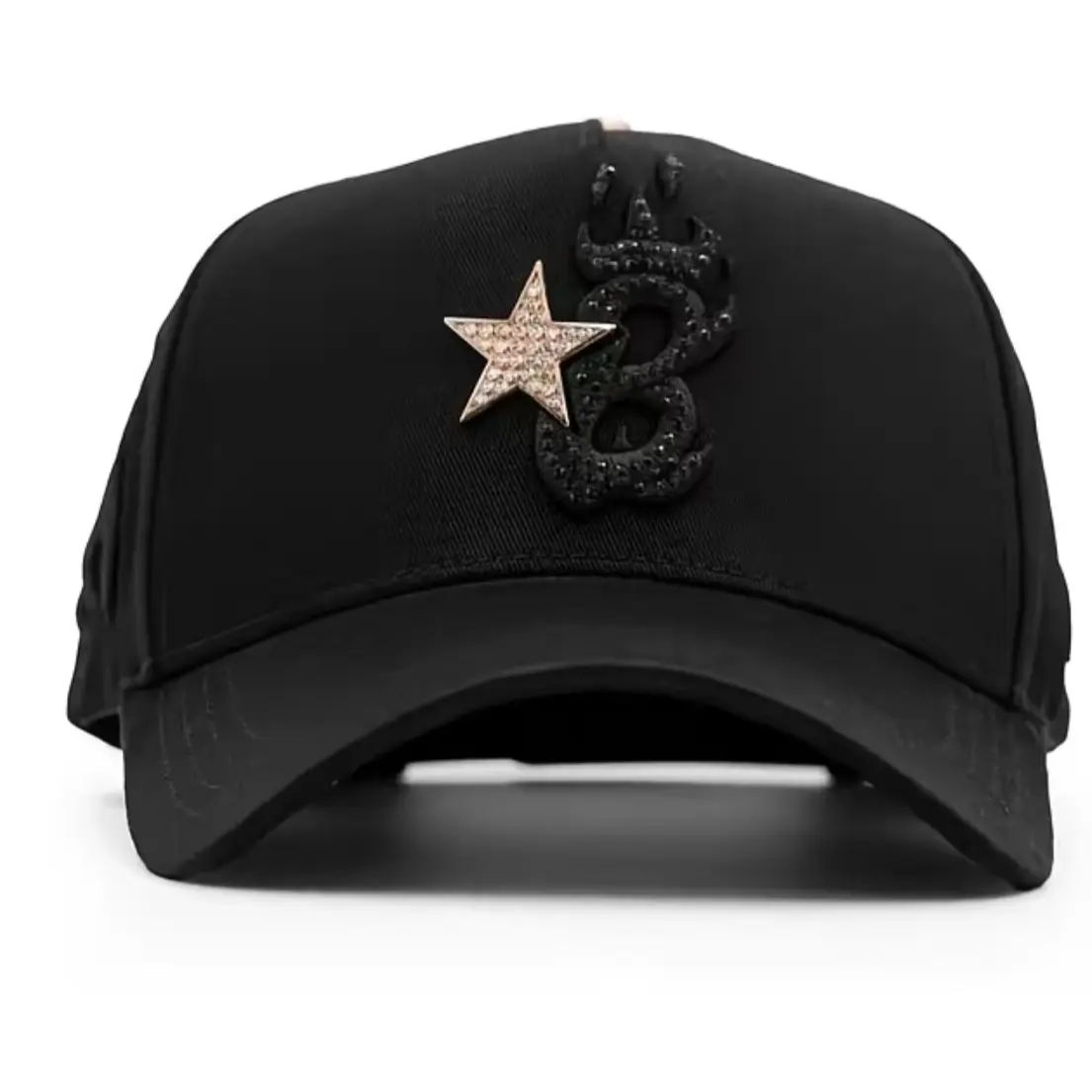 Men's Unisex B Star Black Snapback Hat