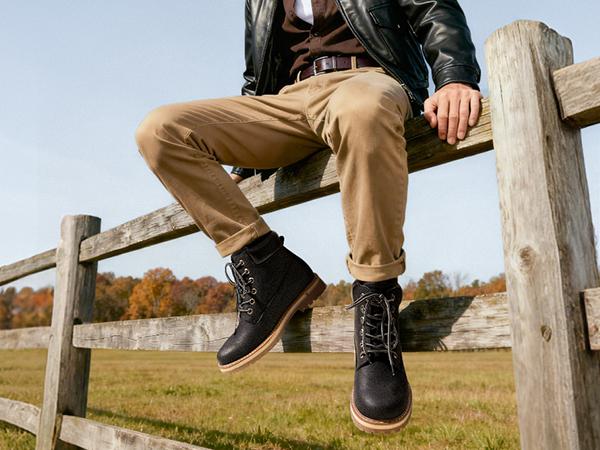 Bruno Marc [HighShield-1] Men's Slip-Resistant Cuban Heel Round Toe Lace-Up Boots Splash-Resistant Upper Textured Outsole Breathable Lining Optimal Comfort Walking Shoes