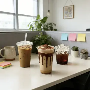 100 Pack 24 oz Disposable Plastic Cups with Lids and Straws, Clear Iced Coffee Cups for Cold Beverages, Smoothies, Iced Coffee