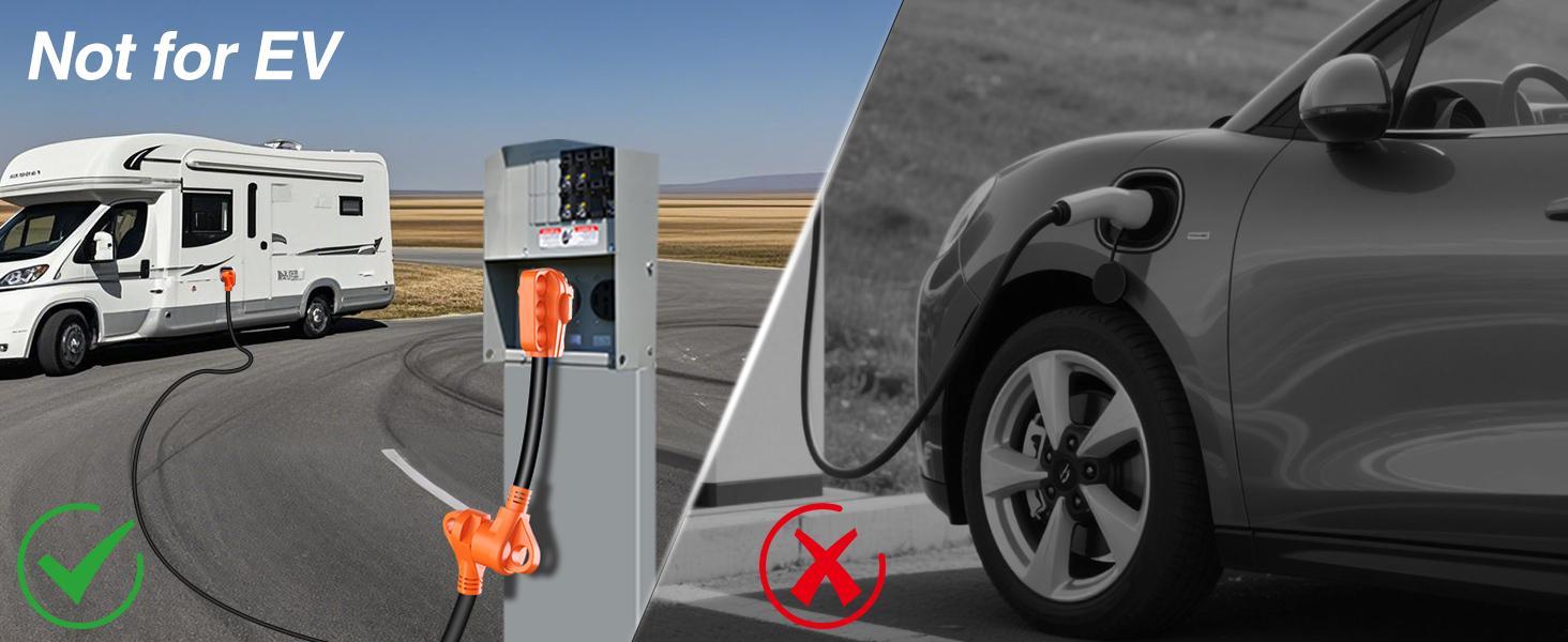 Nilight 18 inch 50 Amp to 30 Amp RV Plug Adapter Heavy Duty Dogbone Electrical Adapter with Handle 50A Male to 30A Female Cord Adapter 125V/3750W