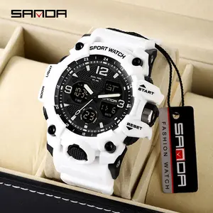 Men's Waterproof Sports  Digital Luminous Display Alarm Chronograph Stopwatch Date Analog-Digital Quartz Wristwatch. Trendy Smartwatch with Touch Display Dress  trending multifunctional watch ootd electronic men high-end diamond Leather Watch