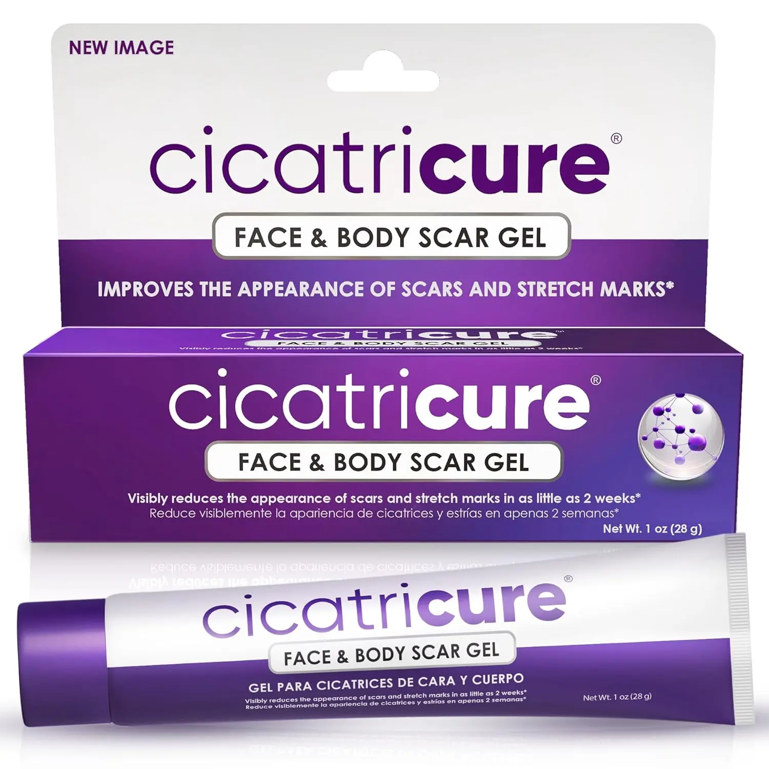 Cicatricure Face & Body Advanced Scar Gel, Single Pack, Scar Treatment for Old & New Scars, Fades Stretch Marks Away, Surgical Scars, Injuries, Burns and Acne Scar Treatment, Skincare, For Adults & Kids, 1 oz (28g),  - 1 Pack