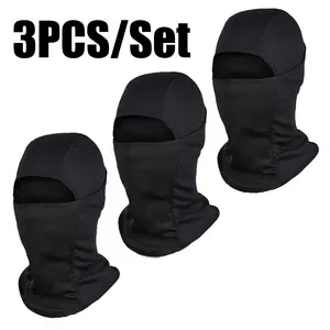 3PCS/Set Black Premium Balaclava Windproof Face Mask Motorcycling Skiing Running Full Cover
