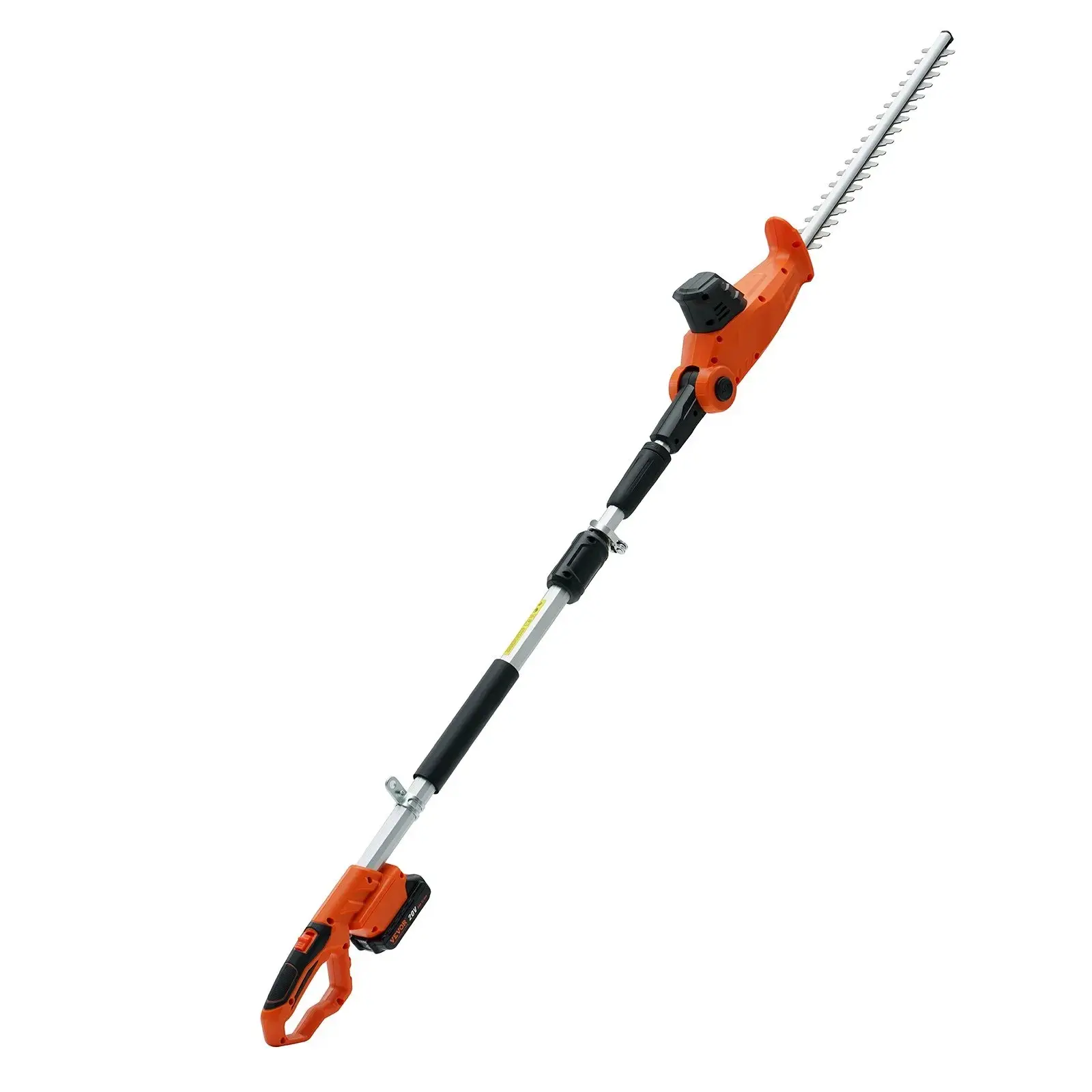 【Summerfinds】VEVOR 20V Cordless Hedge & Grass Trimmer, 18in Double-edged Steel Blade, 74-94in Telescopic Grip, 20V Power Pack, 1 Hour Fast Charger, Dual Switches, Portable Garden Tool for Flower Beds, Branch Pruning, Cordless Grass Trimmer, Cutting