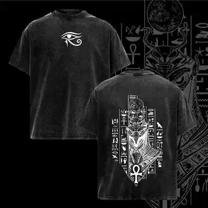 Horus T-Shirt – Vintage Washed Egyptian God Graphic Tee, Streetwear Gym Apparel, Soft Cotton Unisex Top, Egyptian Mythology Shirt, Crewneck Clothes, Gift for Mythology Fans