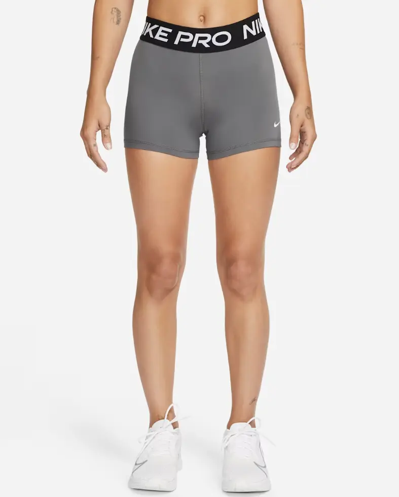 Nike Women's Pro 365 3" Athletic Compression Shorts, Compression Stretch Shorts, Iron Gray, Size Small