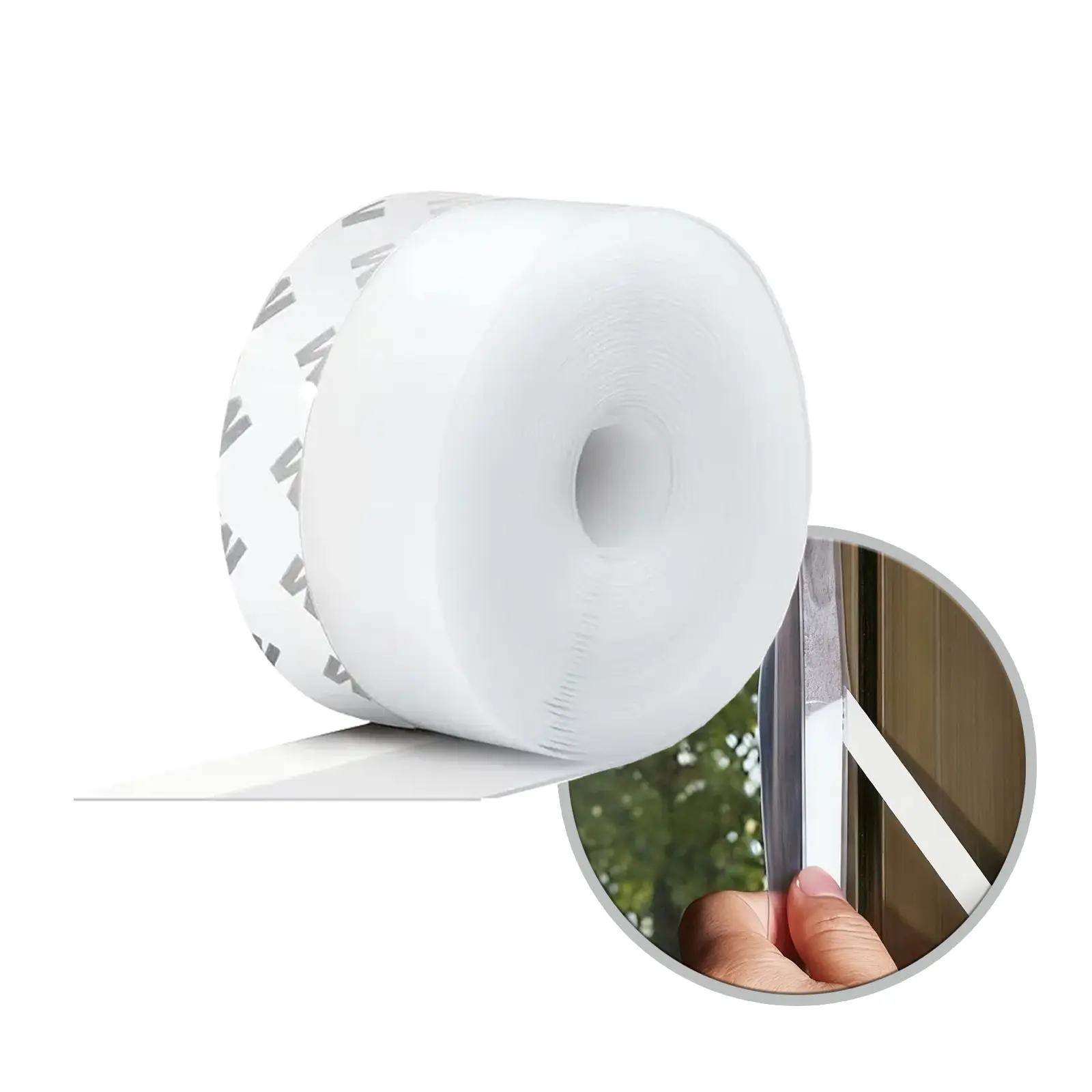 16.4 Feet Self-Adhesive Insulation Seal Tape, 1.38 Inch Wide Waterproof Foam Gap Blocker, Sound & Cold Air Block Adhesive Strip, Suitable for Door, Window, Bathroom Glass Sliding Panels