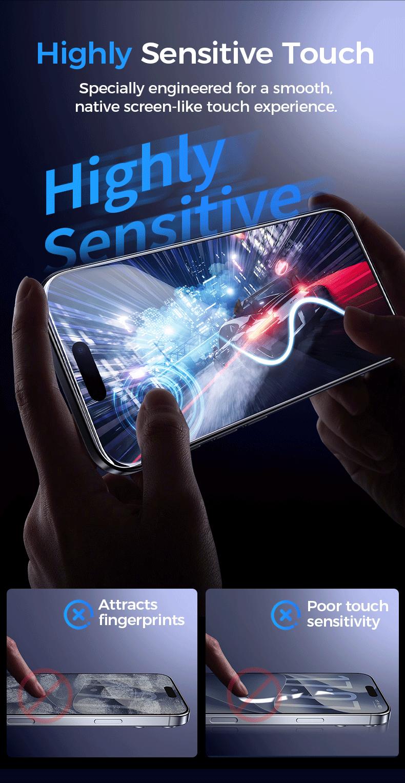 New MAGIC JOHN Premium Upgraded Privacy Screen Protector Dustproof Bubble-Free Design Ultra-Clear for iPhone & Samsung