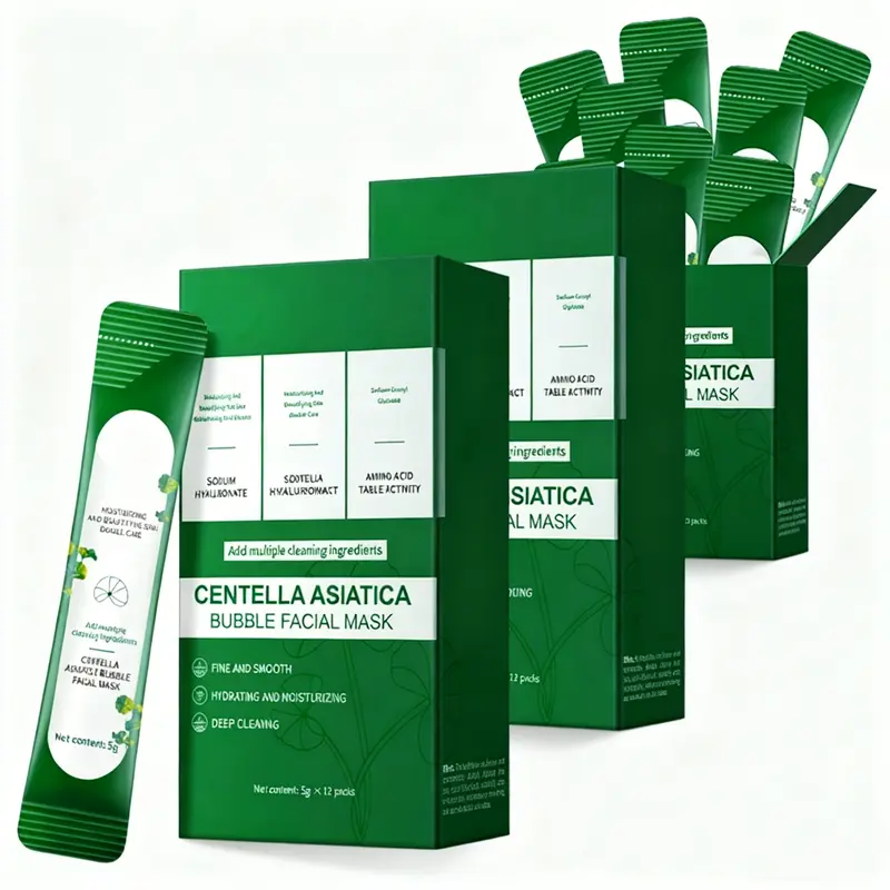 1 BOX Centella Asiatica Foam Facial Mask,Centella Cleansing Foam,Deep Hydrating Gentle Cleansing Mask,Cen-tella Foam Facial Mask