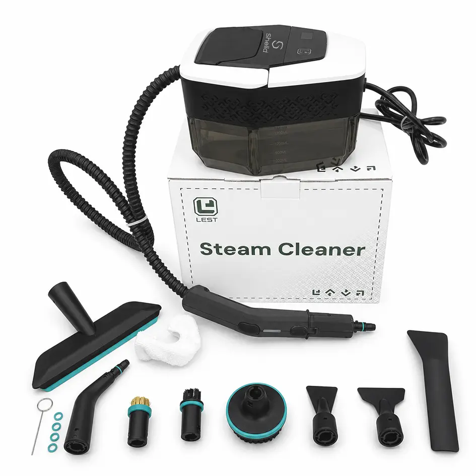 Portable High-Temperature Deep Cleaning Steam Cleaner, 1800mL Home Steam Cleaner with Handle Control, Multi-Purpose Brush Attachments for Kitchen, Bathroom, Tile & Grout