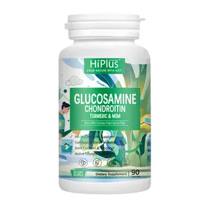 HiPlus Glucosamine Chondroitin MSM and Turmeric Joint Support Supplement for Women & Men with Boswellia & Glucosamine Sulfate 1500 mg - 90 Capsules