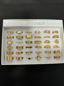 36pcs assorted rings random styles stainless steel rings