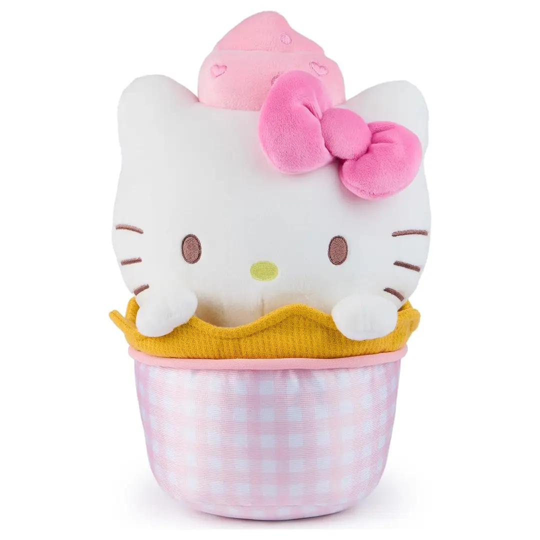 GUND Sanrio Hello Kitty Waffle Cone Ice Cream 10-in Stuffed Animal, Cute Girly Gifts Plushie, Collectible Figurine, 10" Shelf Standout