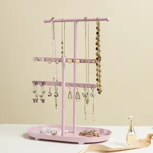 2-Tier Jewelry Holder Organizer – Spacious, Durable, Easy-to-Assemble Stand for Necklaces, Earrings, Rings storage
