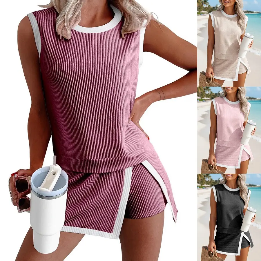 levate Your Style with This Comfy & Trendy Women's Rib-Knit 2-Piece Outfit. The Must-Have Summer Skort Set! From Coffee Runs to Pickleball, We've Got You Covered.