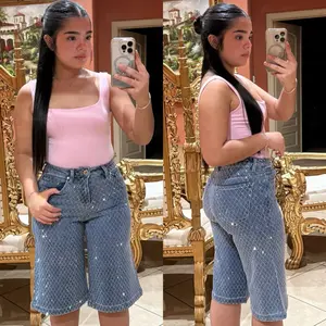 Zayra Rhinestone Bermuda Shorts