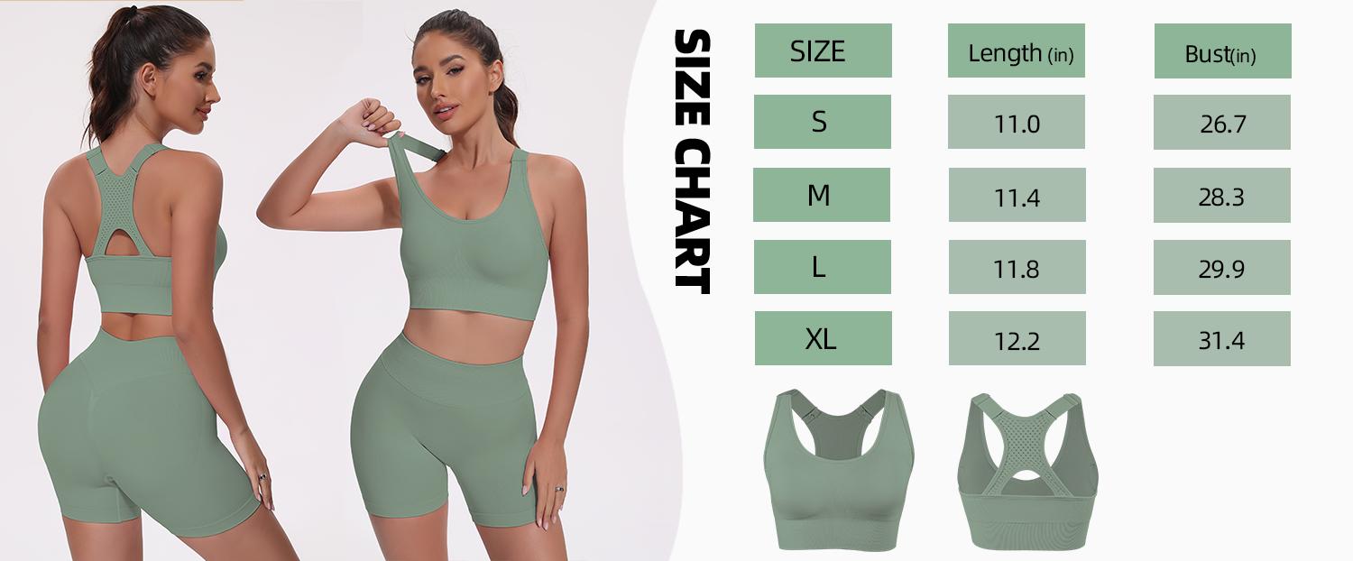 CHRLEISURE 3 Pack Adjustable Sports Bras for WomenHigh Support Padded Racerback Sport for Workout Running Gym