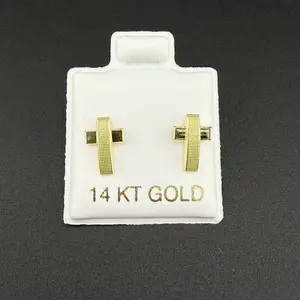 14k gold cross earrings