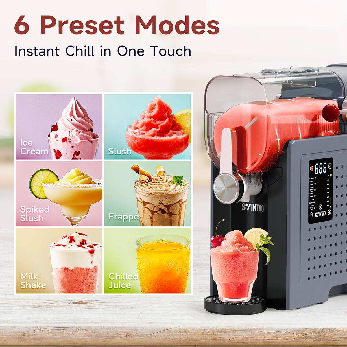 Always Ready! 6-in-1 Easy Clean ice cream maker (No Ice Required) | Multifunctional Portable Blender for Perfect Frozen Drinks & Shakes & ice cream & Margaritas Ice Crusher Machine