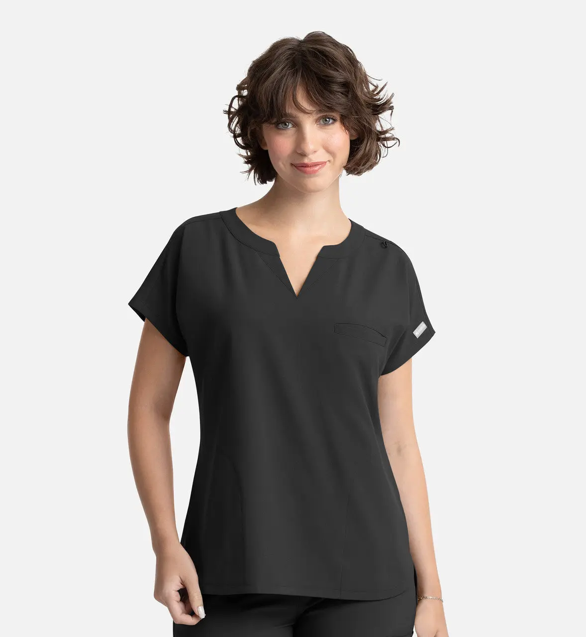 Maevn Women's Tuckable Dolman Top - Stylish Workwear Uniforms with Pocket, Comfortable Fit Fabric, Style, Sleeve