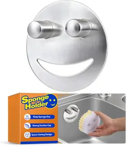 Stainless Steel Sponge Holder For Scrub Daddy Mommy Sponge, Bathroom Kitchen Sink Caddy Organizer Storage with Suction Cup, Keep Sponge Dry, Silver, 1-Pack