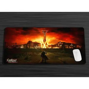 [Anime & Game Collection - Sale Up To 35%] Fallout New Vegas Desk Mat, Wasteland Map Game Art Extended Mouse Pad, Post-Apocalyptic Desk Decor for Gamers