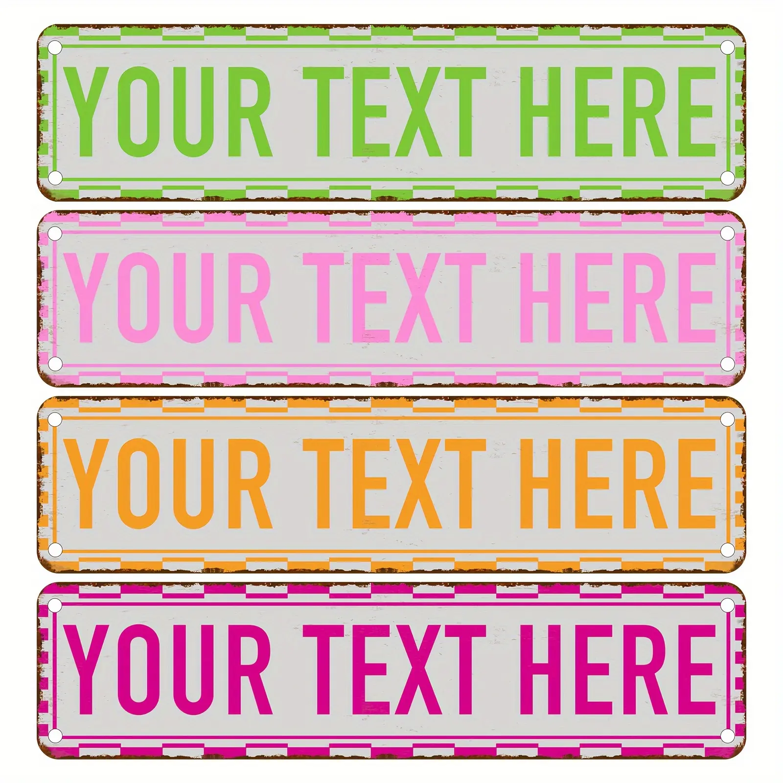 Customizable Retro Aluminium Tin Metal Signage - Personalized Text Street Name Plate, Vibrant Neon Color Wall Decor, Easy Wall Mount, No-Electricity, Home/Office Gift