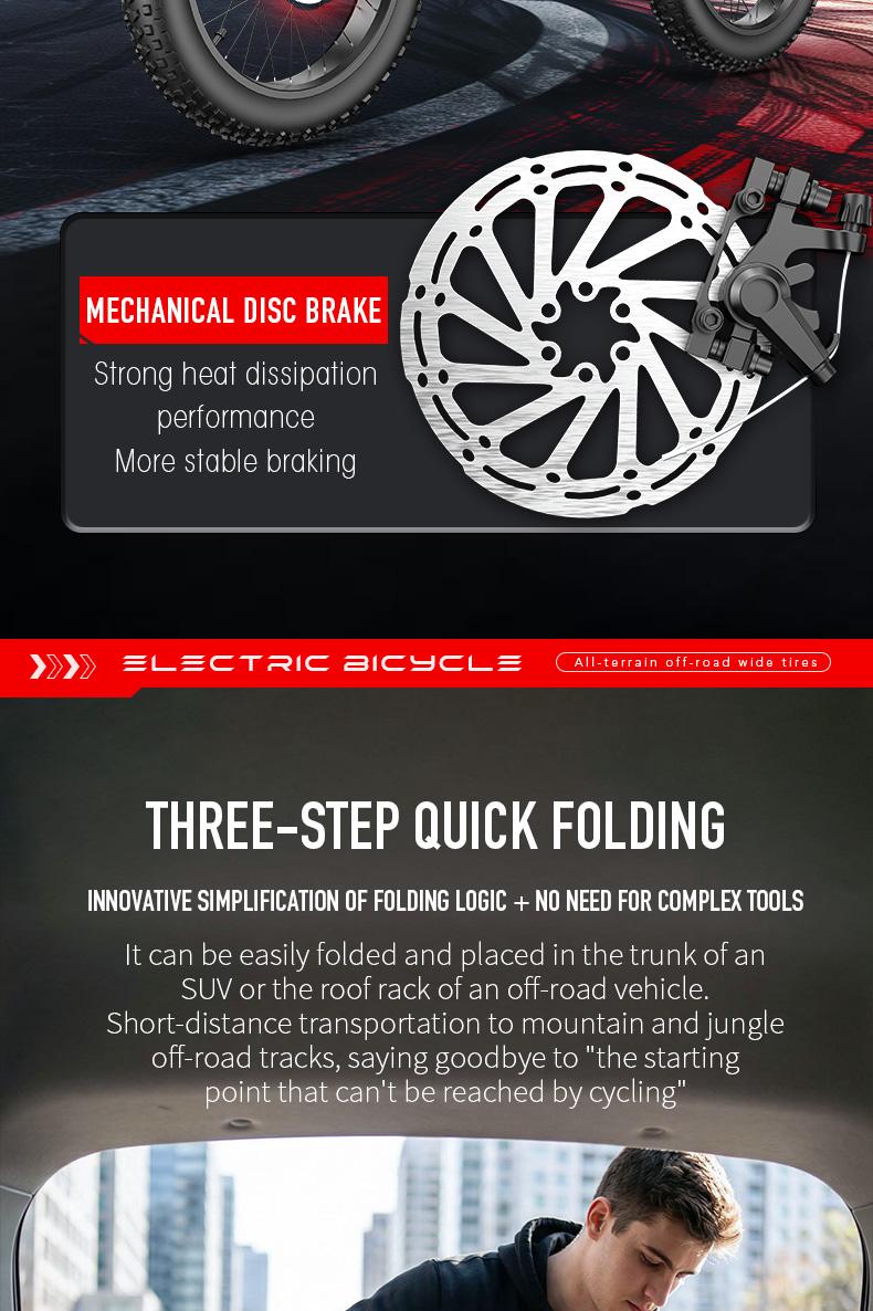 Electric folding bicycle with high-carbon steel structure and full suspension system, 48V 20A-25A battery, 20-inch all-terrain tires, off-road motorcycle, electric bicycle, electric motorcycle SpringStatements