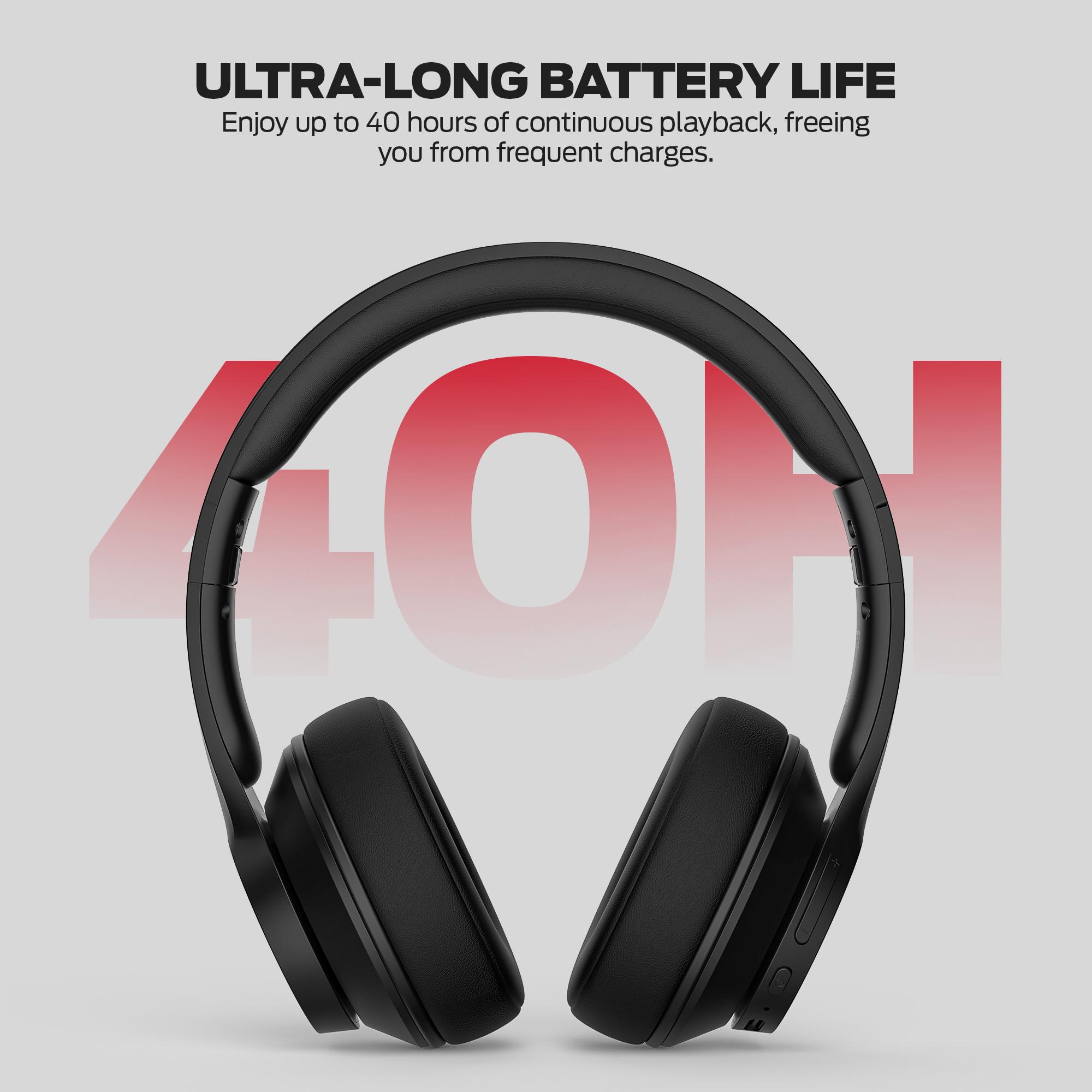 Monster Bluetooth Headphones Combo Set – Mission 100 Over-Ear Wireless Headphones with Deep Bass, Clear Sound & Noise Cancelling Mic + Monster Wireless Earbuds 100H Playtime, Bluetooth 6.0, IPX5 Waterproof, Foldable, Ideal for Travel, Work & Sports