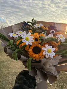 Graduation Flower Bouquet with Bear | Handmade Pipe Cleaner Flowers | Graduation Gift | Grad Cap Bear Bouquet | Congrats Graduate Gift