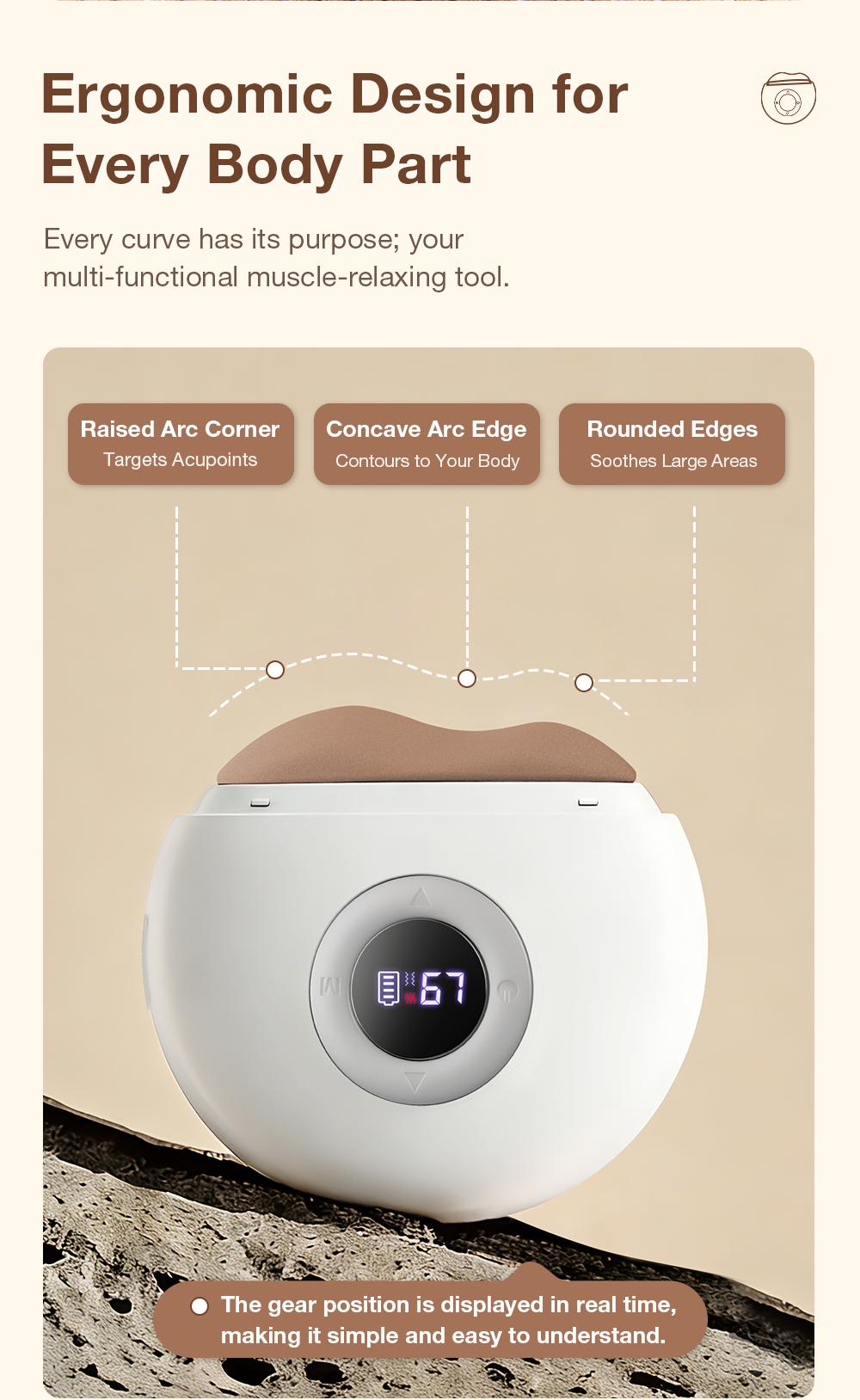 【Mother's Day】Electric Gua Sha for Face Lift & Lymphatic Drainage, 3-in-1 Heat & Vibration Massager for Snatched Jawline & Depuffing, 9-Gear Bian Stone Body Scraper for Cellulite, Neck & Back Relief, Portable Spa Gift for Her 2026