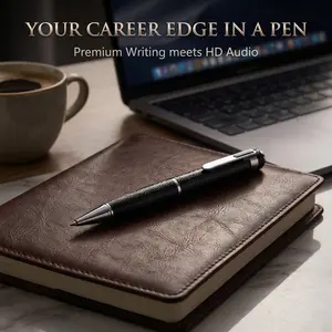 Voice Recorder Pen 64GB Professional Audio Voice Activation, Long Distance Recording, WAV 192Kbps,Refillable, Metal Body, Compact Durable, Micro Writing Portable Voice Changer Smart digital device record set Travel Gadgets Usb