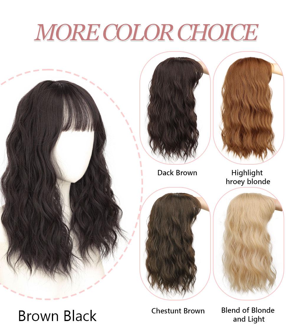 [AISI HAIR]18'' Wavy Hair Topper with bans for Thinning Hair – Natural Look, Clip-In Volume, Lightweight & Breathab 18 Inch Wavy Synthetic Clip-In Topper for Women le