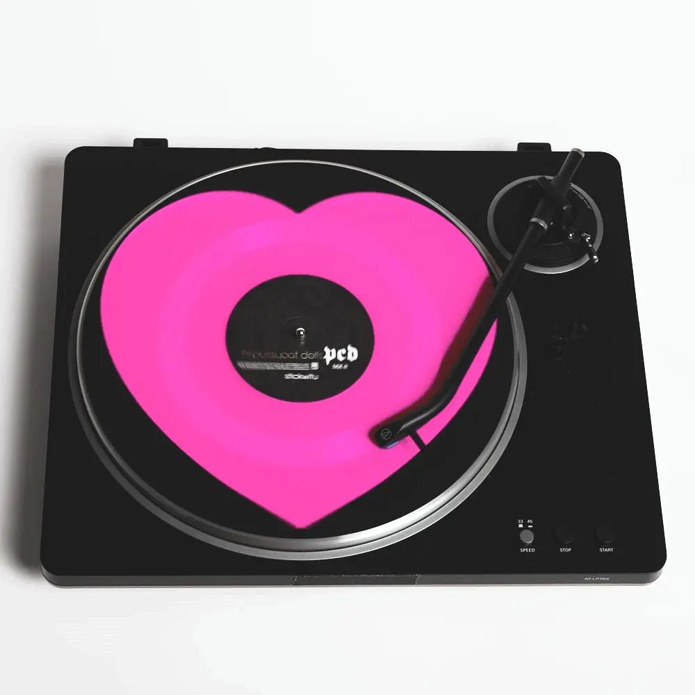 Stickwitu - Heart-Shaped Pink Die-Cut Vinyl Music Single, Interscope Exclusive Collectible
