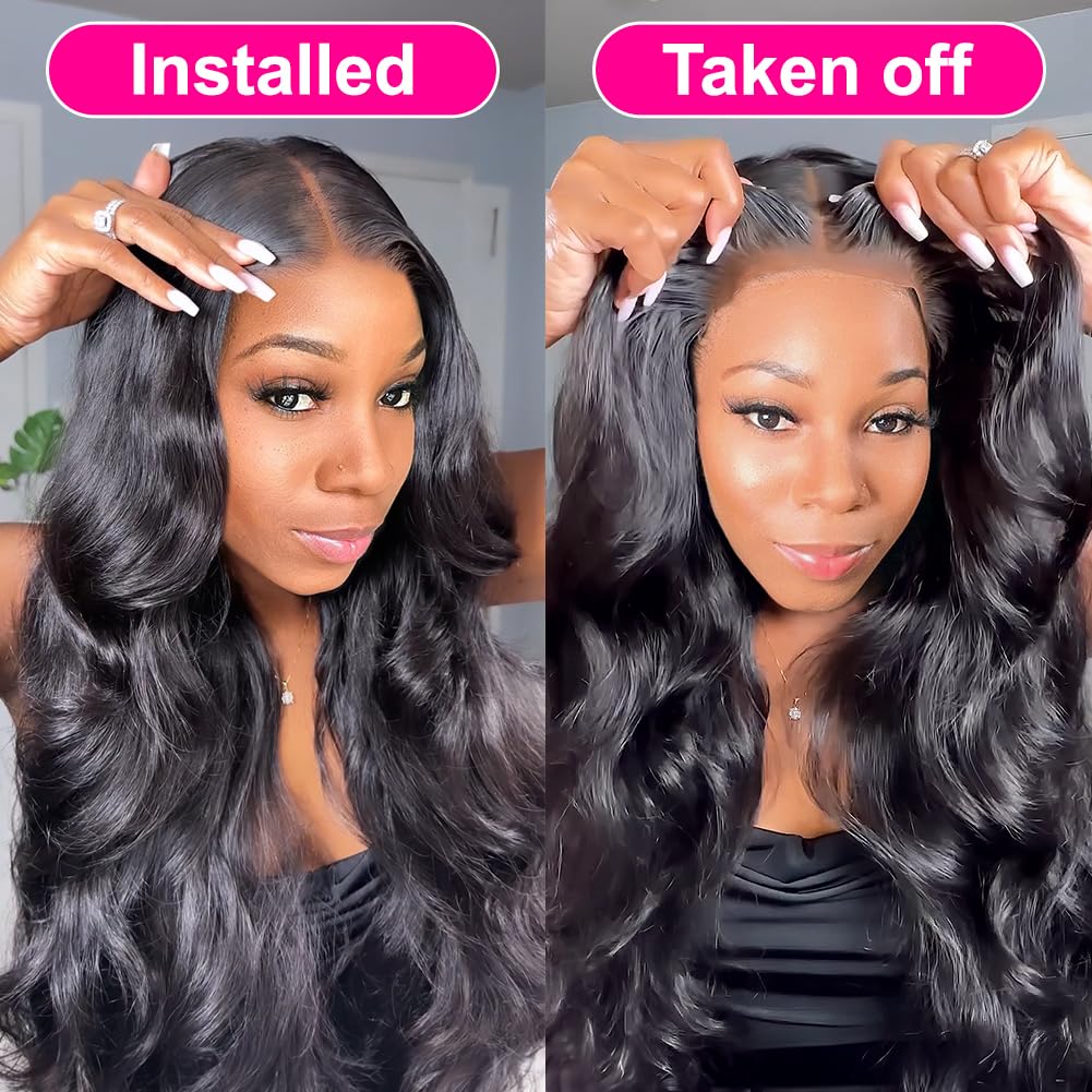 Body Wave Glueless 6x4 7x5 9x6 Pre-cut Lace Closure Wig Glueless Transparent Human Hair Lace Frontal Wig