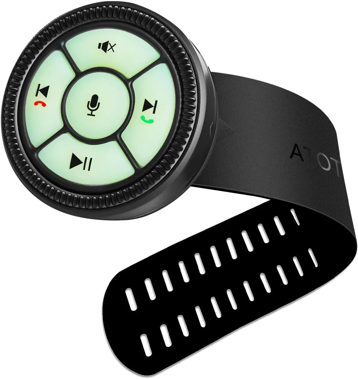 ATOTOZONE AC-44F8 Watchband-Style Wireless Remote Control - Luminescent Buttons, Key Mapped, Stereo Ctrl, Steering Wheel Control Substitute for Car Stereos