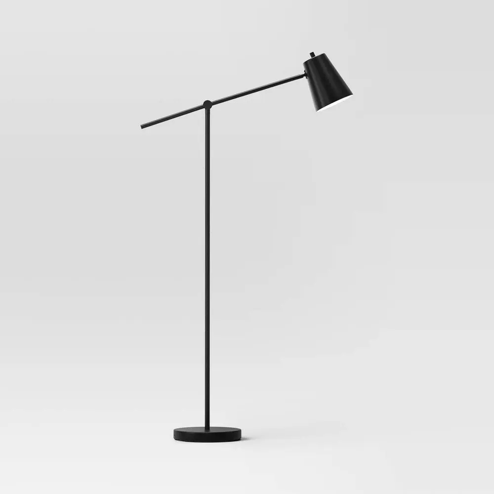 Cantilever Floor Lamp - Threshold: Adjustable Swivel Arm Metal Shade