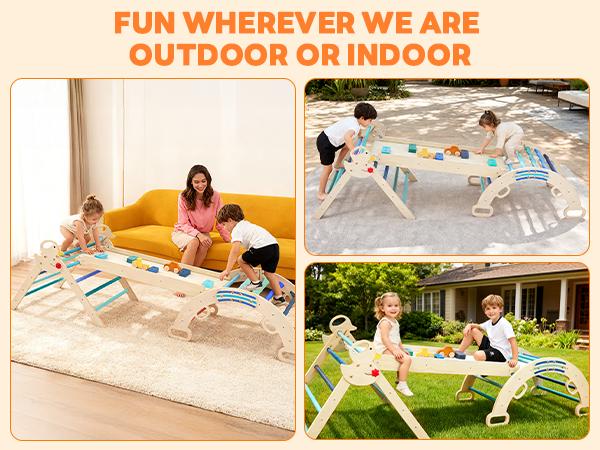 Pikler Triangle Set, Toddler Climbing Toys and Play Structure Indoor, 9-in-1 Wooden Montessori Climbing Set with Arch, Ramp and Ladder, Foldable Baby Jungle Gym, Blue Pikler Triangle Set, Toddler Climbing Toys and Play Structure Indoor, 9-in-1 Wooden Montessori Climbing Set with Arch, Ramp and Ladder, Foldable Baby Jungle Gym, Blue