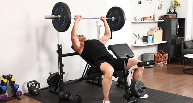 FLYBIRD Olympic Weight Bench – 900 lbs Weight Capacity, Bench Press Set with Preacher Curl Pad & Leg Extension, Full-Body Strength Training Equipment for Home Gym#Summervibes