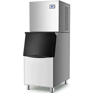 TECSPACE 110V Freestanding Commercial Ice Maker, 550LBS/24H, 1200W Ultra Strong Compressor, 265LBS Large Storage Bin, 182 PCS Ice Cubes Ready in 8-15 Mins
