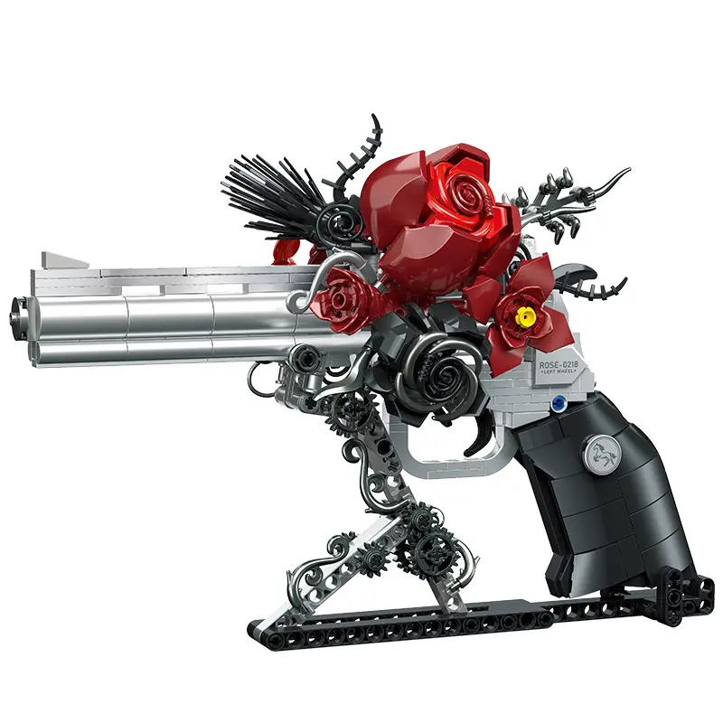 Gothic Dark Romantic 631 PCS Rose Building Blocks Kit, Unique Indoor Art Decor Collection, Romantic Birthday & Valentine Gift for Men Dark Aesthetic Lovers