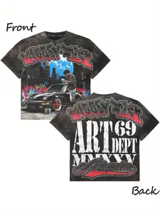 Heavyweight 220g T-Shirt - Retro Y2K Graffiti Graphic Tee with Urban Street Art, Soft Crewneck Shirt for Men & Women, Vintage 90s Hip-Hop Style Clothing