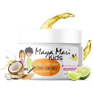 Maya Mari Kids Curl Cream With Coconut Oil, Curly Hair Cream, Coconut and Lime Twist, 12 oz