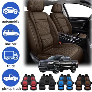 For 2018 2019 2020 2021 2022 2023 2024 Chevrolet Colorado Premium Car Seat Covers & 3D Foam Back Support, Full Napa Leather 5 Seat Sit Covers Front Rear Cushion Pad Full Set with Storage Bag, Waterproof Car Pickup Truck Interior Decoration Accessories